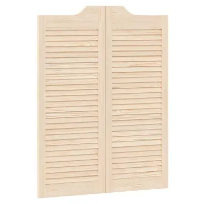 vidaXL Swing Doors Louvred Design 1 par masivni les borovega lesa