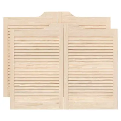 vidaXL Swing Doors Louvred Design 2 para masivni les borovega lesa
