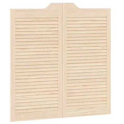 vidaXL Swing Doors Louvred Design 1 par masivni les borovega lesa