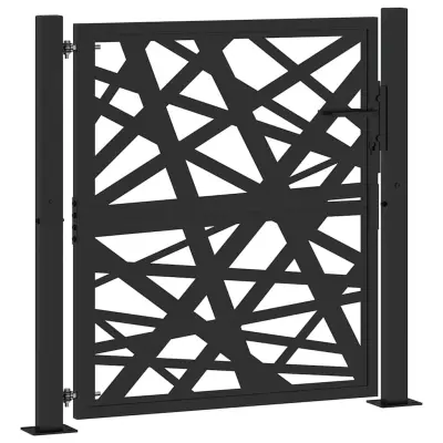 vidaXL Vrtna vrata Black 105x106 cm Steel Light Design