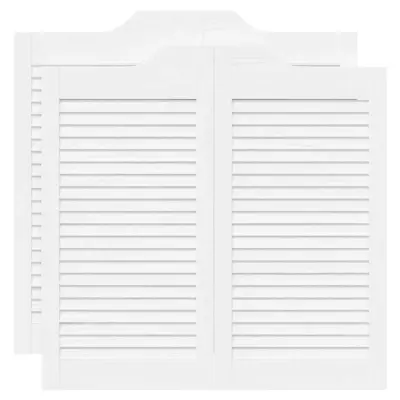 vidaXL Nihajna vrata Louvred Design 2 para Bela 80x80 cm
