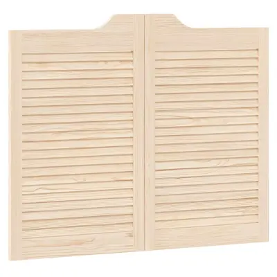 vidaXL Swing Doors Louvred Design 1 par masivni les borovega lesa