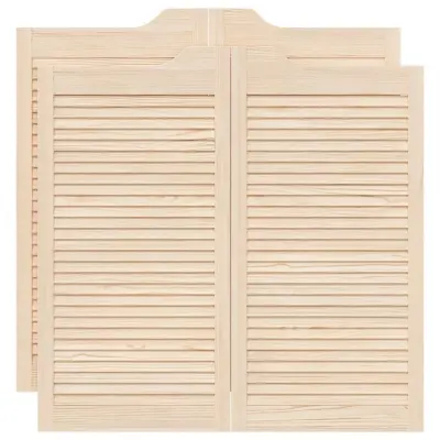vidaXL Swing Doors Louvred Design 2 para masivni les borovega lesa