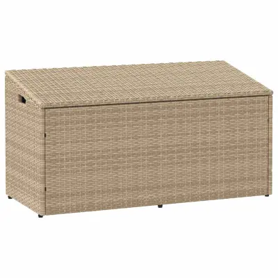 vidaXL Vrtna škatla za shranjevanje Bež 110x50x58 cm Poli ratan