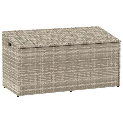 vidaXL Vrtna škatla za shranjevanje svetlo siva 110x50x58cm poli ratan