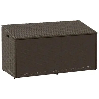 vidaXL Vrtna škatla rjava 110x50x58 cm poli ratan