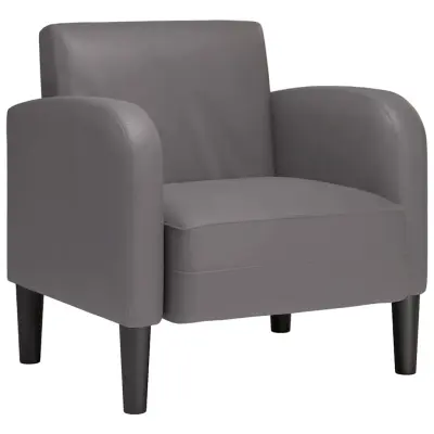 vidaXL Sedežna garnitura z nasloni za roke siva 54 cm umetno usnje