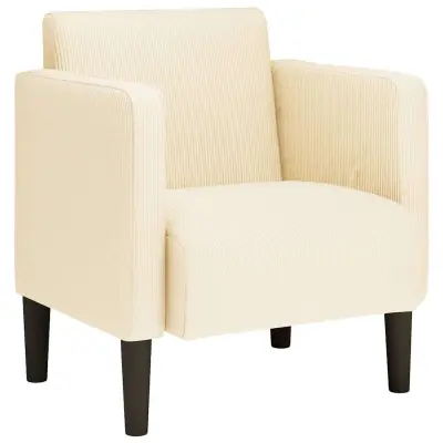 vidaXL Sedežna garnitura z nasloni za roke krem 54 cm Corduroy tkanina