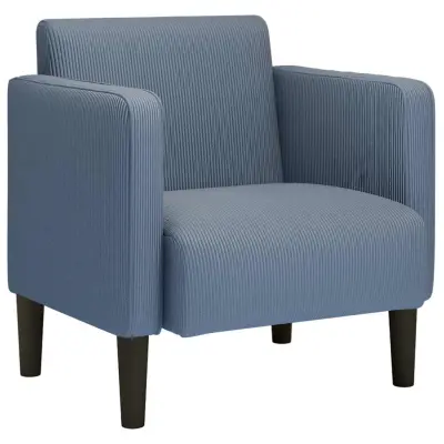vidaXL Sedežna garnitura z nasloni za roke modra 54cm Corduroy tkanina