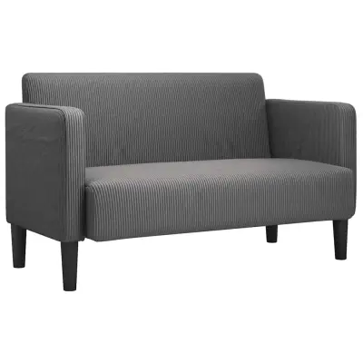 vidaXL Loveseat kavč temno siva 109 cm velur tkanina