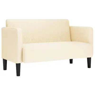 vidaXL Loveseat kavč krem 109 cm velur tkanina