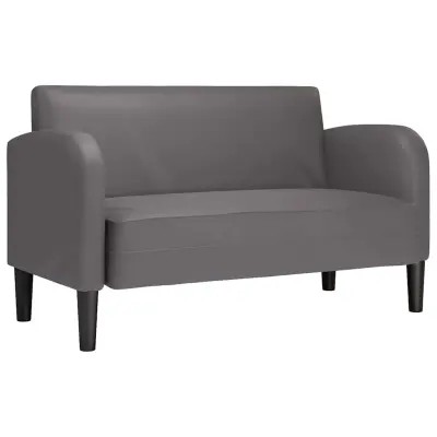 vidaXL Loveseat kavč siva 110 cm umetno usnje