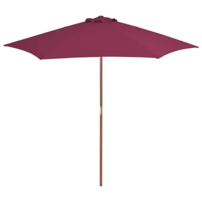The Living Store Zunanji senčnik z lesenim drogom 270 cm bordo rdeč - Senčnik
