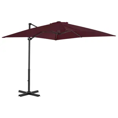 The Living Store Vrtni senčnik z aluminijastim drogom bordo rdeč 250x250 cm - Previsni Senčnik