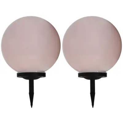 The Living Store Zunanje solarne svetilke 2 kosa LED okrogle 40 cm RGB - Solarna Svetlika