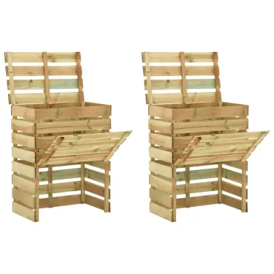The Living Store Vrtni kompostnik iz letvic 2 kosa 80x50x100 cm borovina - Kompostnik