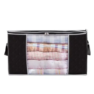 Škatle za shranjevanje s pokrovi, Wardrobe Quilt Storage bag Black XL