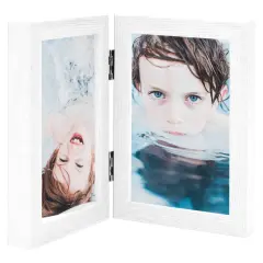 The Living Store Dvodelni foto okvir bel 2x(21x29,7 cm) - Dvodelni Foto Okvir