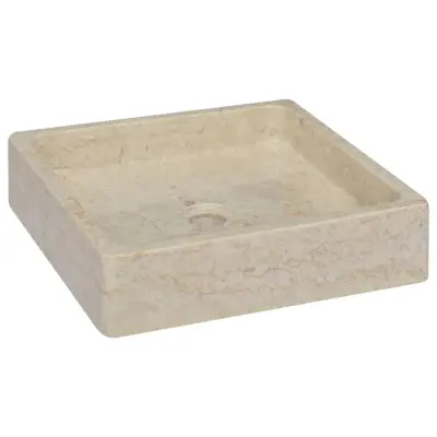 The Living Store Umivalnik krem 40x40x10 cm marmor - Umivalnik