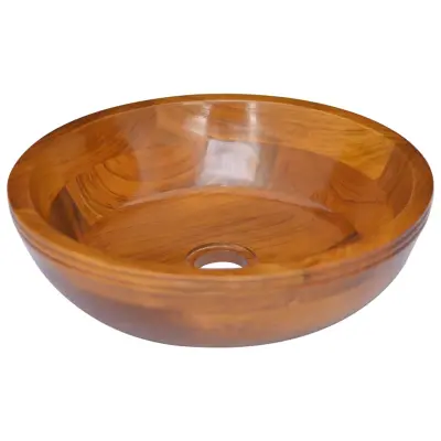 The Living Store Umivalnik iz trdne tikovine Φ40x10 cm - Umivalnik