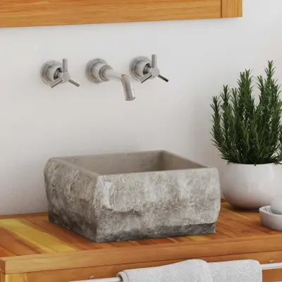 The Living Store Umivalnik siv 30x30x13 cm marmor - Umivalnik