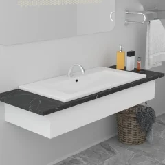 The Living Store Vgradni umivalnik 81x39,5x18,5 cm keramičen bel - Umivalnik