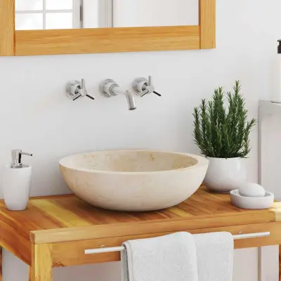 The Living Store Umivalnik 40x12 cm marmor krem - Umivalnik