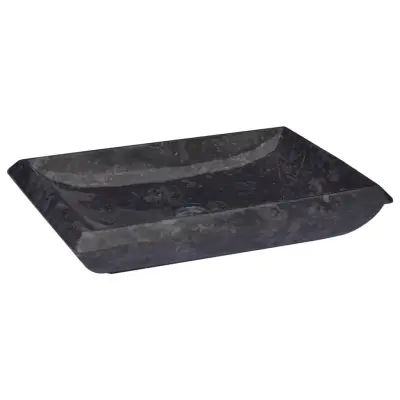The Living Store Umivalnik črn 50x35x10 cm marmor - Umivalnik