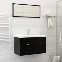 The Living Store Vgradni umivalnik s pipo 81x39x18 cm keramičen bel - Umivalnik