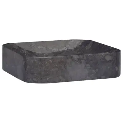 The Living Store Umivalnik črn 40x40x10 cm marmor - Umivalnik