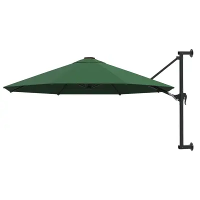 The Living Store Stenski senčnik s kovinskim drogom 300 cm zelen - Senčnik