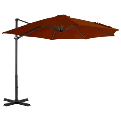 The Living Store Vrtni senčnik z aluminijastim drogom terakota 300 cm - Previsni Senčnik