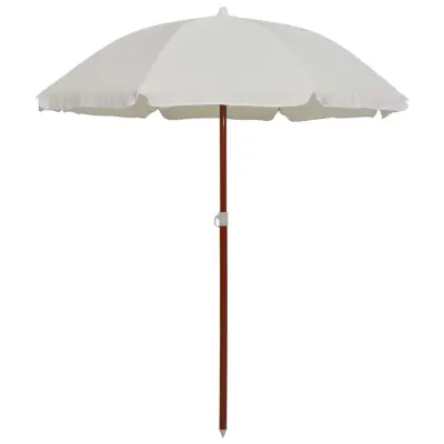 The Living Store Senčnik z jeklenim drogom 180 cm peščen - Senčnik