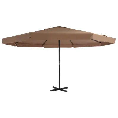 The Living Store Zunanji senčnik z aluminijastim drogom 500 cm taupe - Senčnik