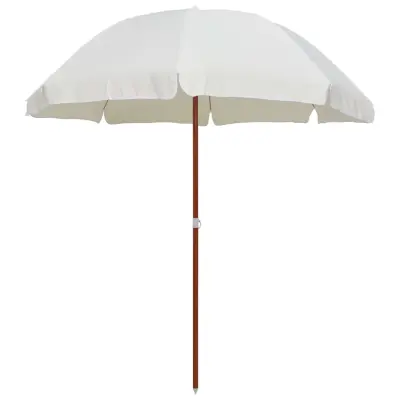 The Living Store Senčnik z jeklenim drogom 240 cm peščen - Senčnik