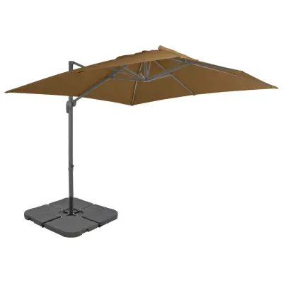The Living Store Zunanji senčnik s prenosnim podstavkom taupe - Senčnik
