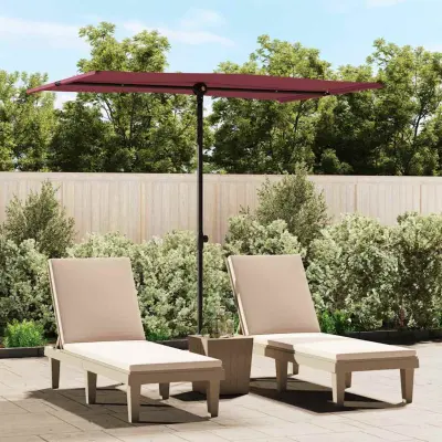 The Living Store Vrtni senčnik z aluminijastim drogom 2x1,5 m bordo rdeč - Vrtni Senčnik