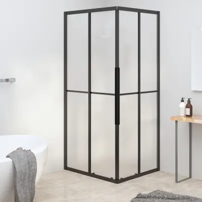 The Living Store Tuš kabina mlečno steklo ESG 90x70x180 cm črna - Tuš Kabina