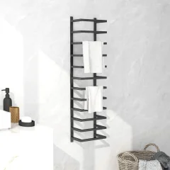 The Living Store Stojalo za brisače črno 24x12x96 cm jeklo - Stojalo Za Brisače