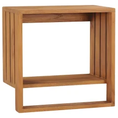 The Living Store Stensko stojalo za brisače 35x20x35 cm trdna tikovina - Stojalo Za Brisače