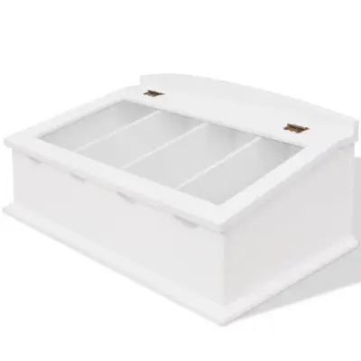 The Living Store Pladenj za Jedilni Pribor MDF Bele Barve Baročni Stil -