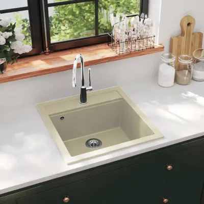 The Living Store Enojno kuhinjsko pomivalno korito iz granita bež - Kuhinjsko Korito