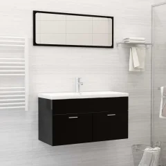 The Living Store Vgradni umivalnik s pipo 91x39x18 cm keramičen bel - Umivalnik