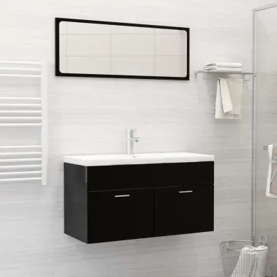The Living Store Vgradni umivalnik s pipo 91x39x18 cm keramičen bel - Umivalnik