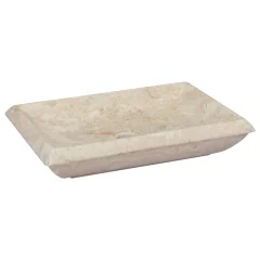 The Living Store Umivalnik krem 50x35x10 cm marmor - Umivalnik