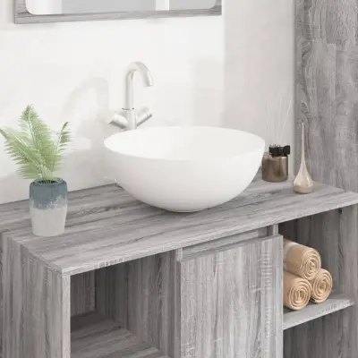 The Living Store Umivalnik bel 36x15 cm keramični okrogel - Umivalnik