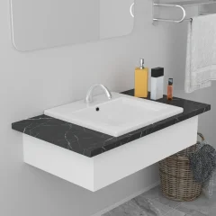 The Living Store Vgradni umivalnik 42x39x18 cm keramičen bel - Umivalnik