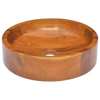 The Living Store Umivalnik iz trdne tikovine Φ40x10 cm - Umivalnik