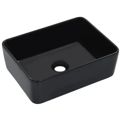 The Living Store Umivalnik 40x30x13 cm keramičen črn - Umivalnik