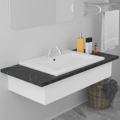 The Living Store Vgradni umivalnik 61x39,5x18,5 cm keramičen bel - Umivalnik